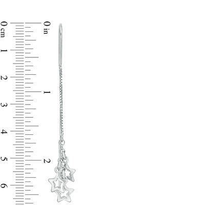 Made in Italy Triple Open Star Dangle Threader Earrings in Sterling Silver