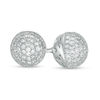 Thumbnail Image 1 of Cubic Zirconia Pavé Beaded 8mm Ball Stud Earrings in Sterling Silver