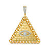 Thumbnail Image 0 of 1/5 CT. T.W. Diamond Pyramid with Evil Eye Chain Link Frame Necklace Charm in Sterling Silver with 10K Gold Plate