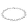 Thumbnail Image 1 of Diamond Accent Beaded Crescent Moon and Star Bracelet in Sterling Silver - 7.25"