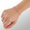 Thumbnail Image 3 of Diamond Accent Beaded Crescent Moon and Star Bracelet in Sterling Silver - 7.25"