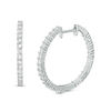 Thumbnail Image 1 of 1 CT. T.W. Diamond Inside-Out Hoop Earrings in Sterling Silver