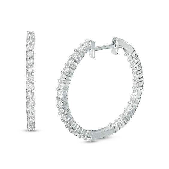 1 CT. T.W. Diamond Inside-Out Hoop Earrings in Sterling Silver