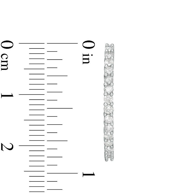 Main Image 2 of 1 CT. T.W. Diamond Inside-Out Hoop Earrings in Sterling Silver