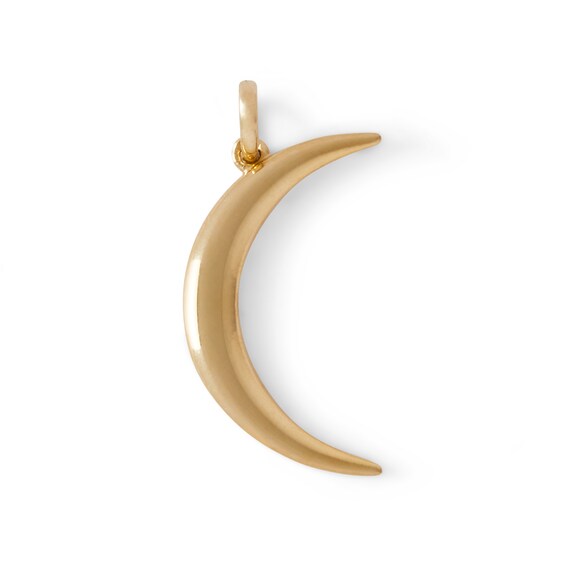 Crescent Moon Necklace Charm in 10K Solid Gold