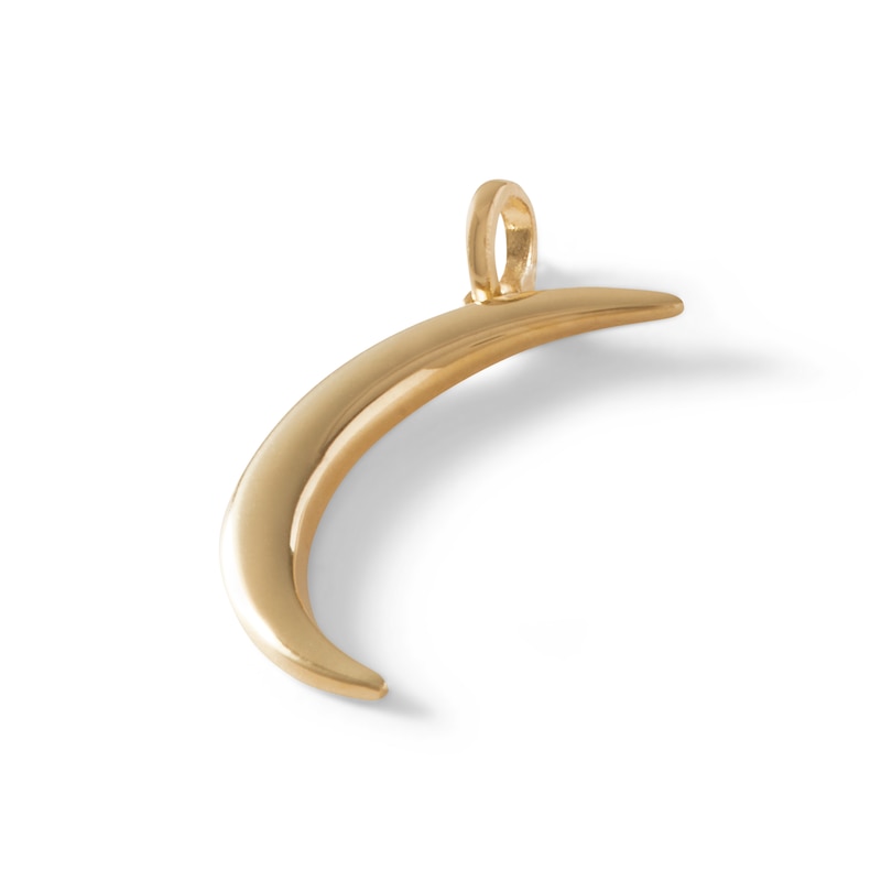 Main Image 2 of Crescent Moon Necklace Charm in 10K Solid Gold