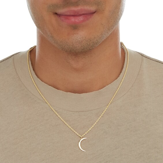 Crescent Moon Necklace Charm in 10K Solid Gold