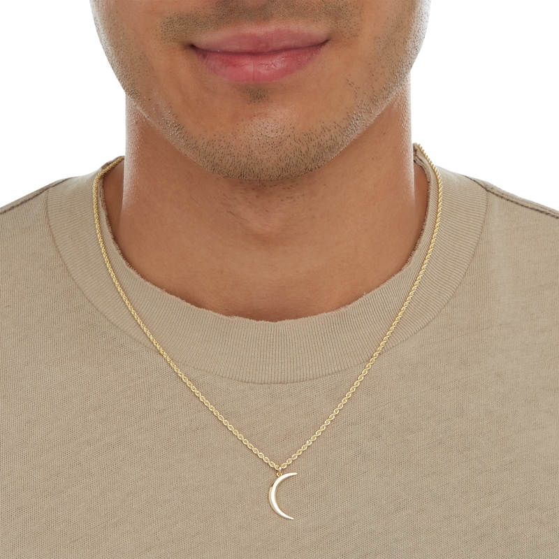 Crescent Moon Necklace Charm in 10K Solid Gold