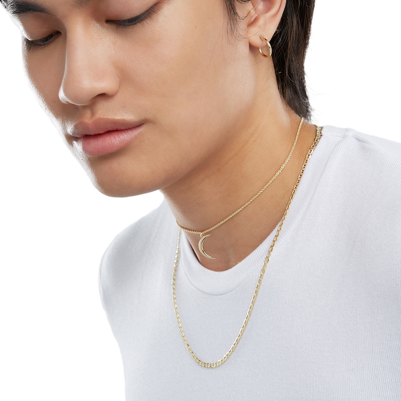 Main Image 5 of Crescent Moon Necklace Charm in 10K Solid Gold