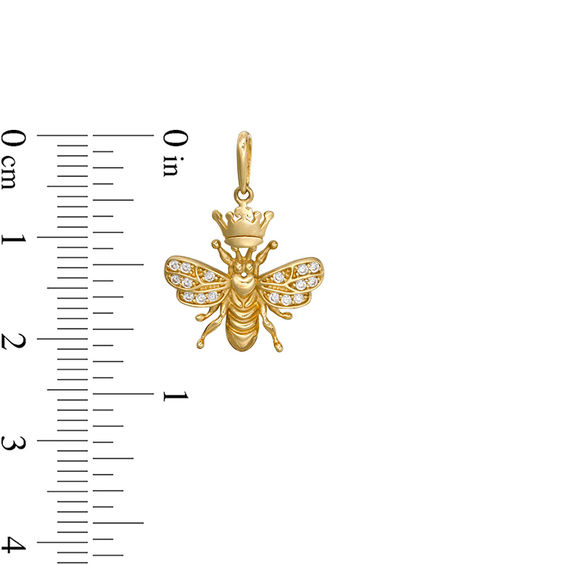 ネックレス・ペンダント BLACKPURPLE Luminary Mignon Necklace 4mm 4BFK550 Cubic Zirconia Bumblebee with Crown Necklace Charm in 10K