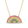Thumbnail Image 1 of Multi-Color Cubic Zirconia Rainbow Necklace in 10K Gold - 17"