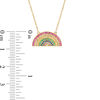 Thumbnail Image 2 of Multi-Color Cubic Zirconia Rainbow Necklace in 10K Gold - 17"