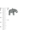 Thumbnail Image 1 of Oxidized Decorative Elephant Necklace Charm in Sterling Silver