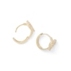 Thumbnail Image 1 of 10K Solid Gold CZ Heart Outline Huggie Hoops