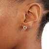 Thumbnail Image 2 of 10K Solid Gold CZ Heart Outline Huggie Hoops