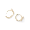 Thumbnail Image 3 of 10K Solid Gold CZ Heart Outline Huggie Hoops