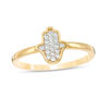 Thumbnail Image 0 of Cubic Zirconia Hamsa Ring in 10K Gold - Size 7