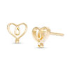 Thumbnail Image 0 of Double Loop Heart Stud Earrings in 10K Gold