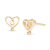 Thumbnail Image 1 of Double Loop Heart Stud Earrings in 10K Gold