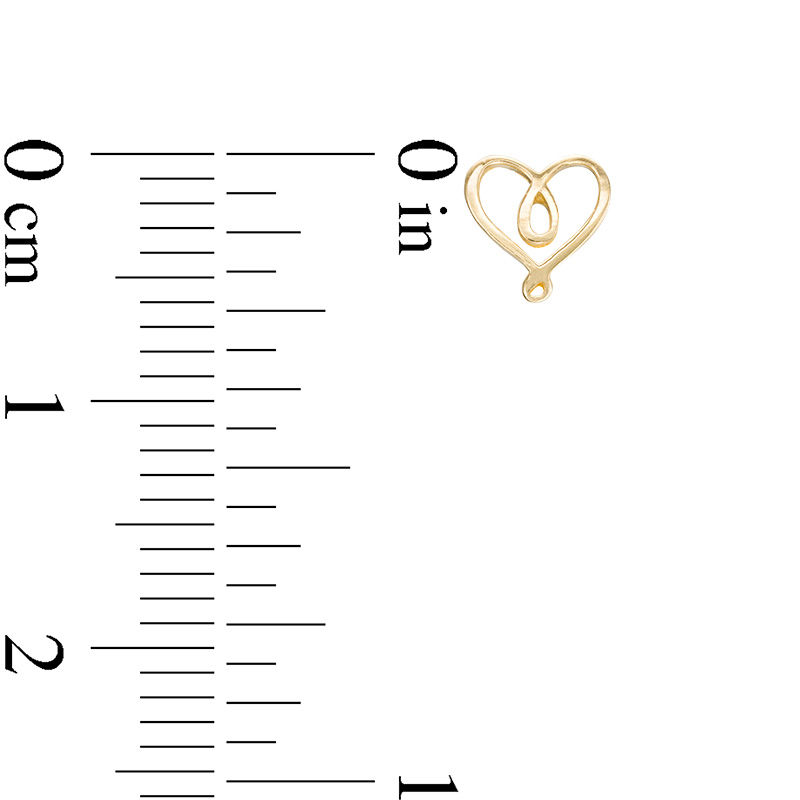 Main Image 2 of Double Loop Heart Stud Earrings in 10K Gold