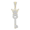 Thumbnail Image 1 of 10K Gold 5/8 CT. T.W. Diamond Key with Crown Necklace Charm
