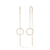 Thumbnail Image 0 of Rope-Textured Open Circle Threader Earrings in 10K Semi-Solid Tube Gold