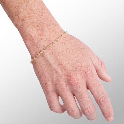 Made in Italy 060 Gauge Rope Chain Bracelet in 14K Hollow Gold - 8.5"