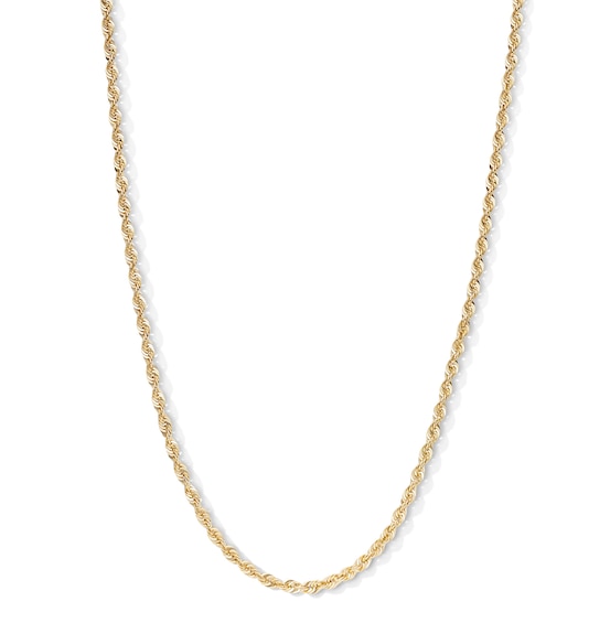 14K Hollow Gold Rope Chain Made in Italy - 24"