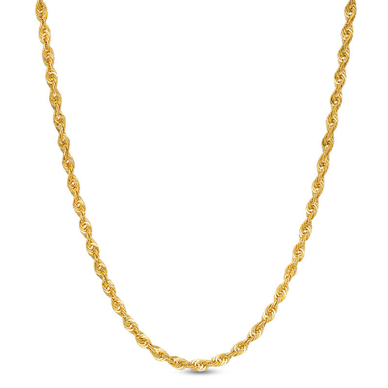 Made in Italy 060 Gauge Rope Chain Necklace in 14K Hollow Gold - 24"