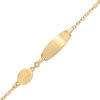 Thumbnail Image 1 of Child's Diamond-Cut Lady of Guadalupe Oval Medallion ID Bracelet in 10K Gold - 6"