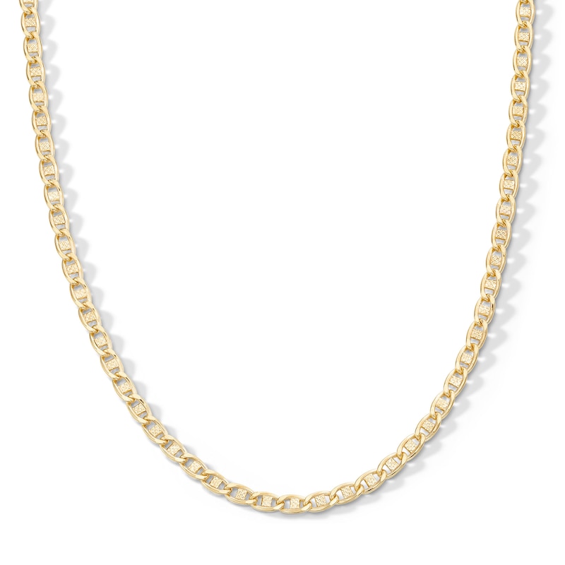 Made in Italy 075 Gauge Diamond-Cut Mariner Chain Necklace in 10K Hollow Gold - 20"