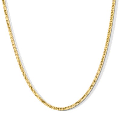 10K Hollow Gold Curb Chain Made in Italy