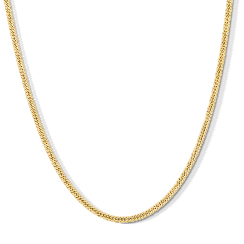 Made in Italy 050 Gauge Curb Chain Necklace in 10K Hollow Gold - 20"