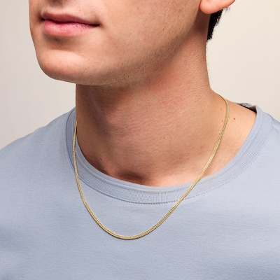 10K Hollow Gold Curb Chain Made in Italy