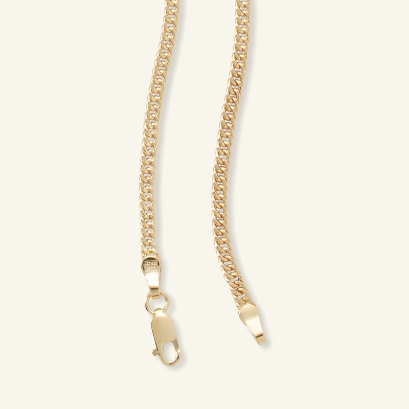 Made in Italy 050 Gauge Curb Chain Necklace in 10K Hollow Gold - 20"