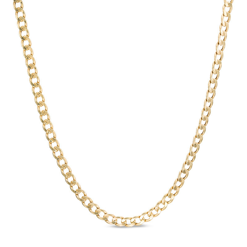 Main Image 1 of Made in Italy 080 Gauge Hollow Curb Chain Necklace in 14K Gold - 24"