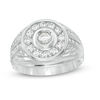 5mm Cubic Zirconia Frame Dome Ring in Sterling Silver - Size 10