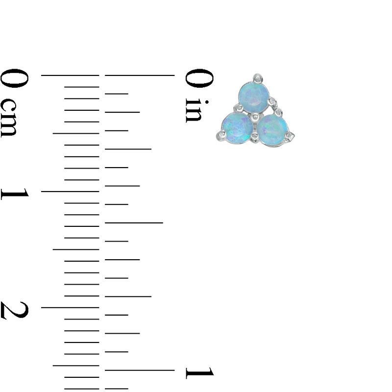 Main Image 3 of Lab-Created Blue Opal and Cubic Zirconia Stud Earrings Set in Sterling Silver