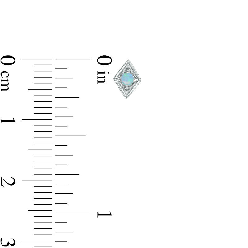 Main Image 4 of Lab-Created Blue Opal and Cubic Zirconia Stud Earrings Set in Sterling Silver