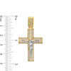 Thumbnail Image 2 of Cubic Zirconia Pavé Rounded Crucifix Necklace Charm in 10K Two-Tone Gold
