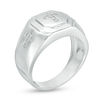 Thumbnail Image 2 of Sterling Silver CZ Triple Cross Octagonal Frame Ring - Size 10