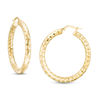 Thumbnail Image 1 of 4 x 30mm Diamond-Cut Disco Tube Hoop Earrings in 10K Gold