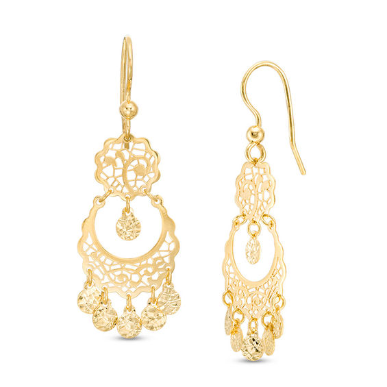 Made in Italy Filigree Chandelier Drop Earrings in 10K Gold