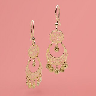 Made in Italy Filigree Chandelier Drop Earrings in 10K Gold