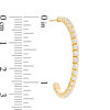 Cubic Zirconia Half-Hoop Earrings in 10K Gold