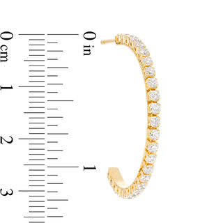 Cubic Zirconia Half-Hoop Earrings in 10K Gold