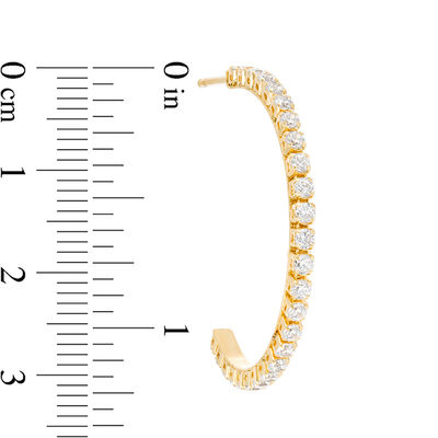Cubic Zirconia Half-Hoop Earrings in 10K Gold