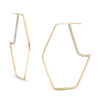 Thumbnail Image 1 of Crystal Geometric Hoop Earrings in 10K Gold Bonded Sterling Silver