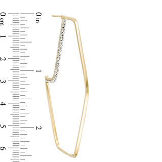 Crystal Geometric Hoop Earrings in 10K Gold Bonded Sterling Silver