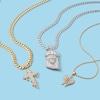 Thumbnail Image 2 of Cubic Zirconia Pavé Dripping Cross Necklace Charm in 10K Gold